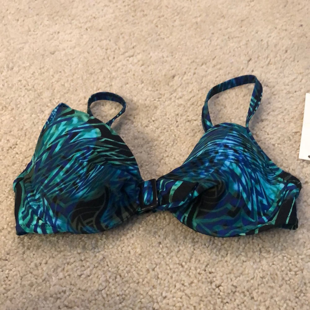 Multi print bikini top, new with tags.